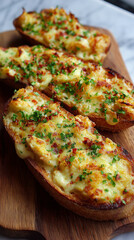 
Cheesy Garlic Bread Toast with Herbs and Avocado Topping