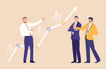 Business Growth Celebration. Business people celebrate success and achievements together, symbolizing growth, teamwork, and positive results of shared effort.