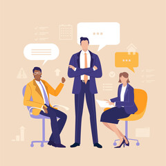 Business leader and his deputy directors