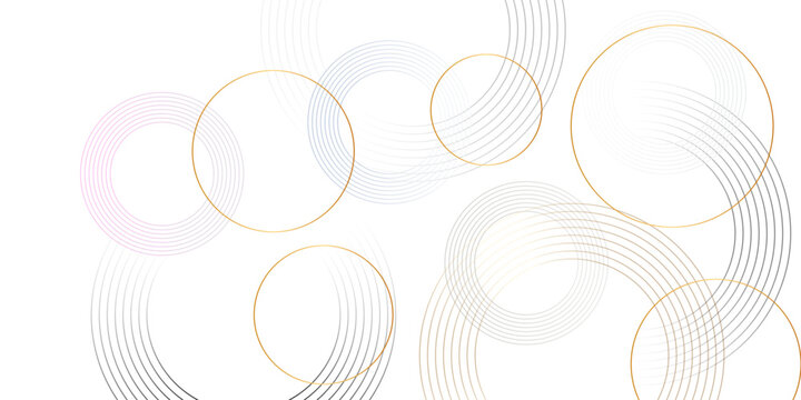 Abstract background with elegant golden circles and subtle ripple line patterns isolated on transparent background, Vector, illustration