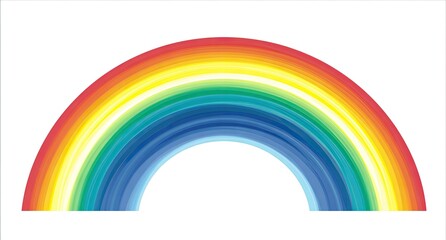 Colorful, arching spectrum against a white background; a natural phenomenon