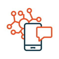 Fototapeta premium viral marketing icons outline and Flat Style,transparent background