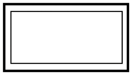 Obraz premium A black rectangular frame, inside another, both enclosing a blank white rectangle