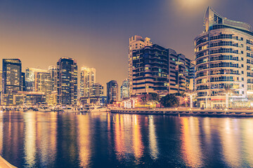 Fototapeta premium Dubai Marina area in Dubai, United Arab Emirates
