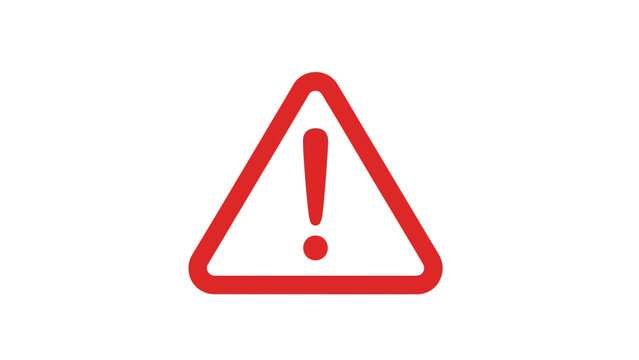 Red Warning Triangle with Exclamation Mark Icon, Alert Symbol, Danger Sign, Notification Graphic, Important Information, Vector Illustration, Graphic Resource