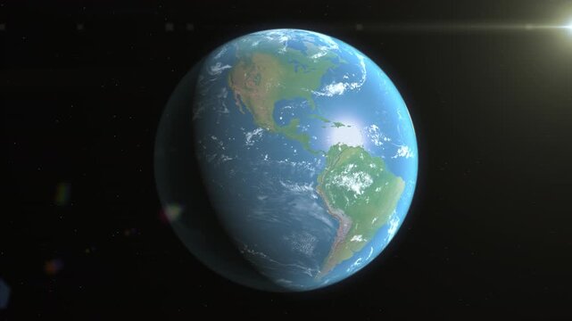 Location and map of Barbados on the surface of the earth at day.