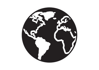 Globe Icon, Editable Solid Vector Illustration