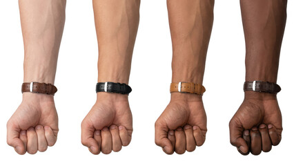 Wristwatches: Diverse Skin Tones Showing Timeless Style and Fashion