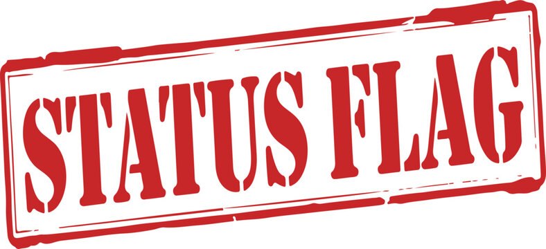 red status flag stamp on white background