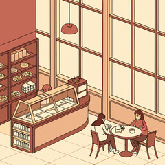 Cozy Coffee Shop Illustration - Ambiance & Relaxation
