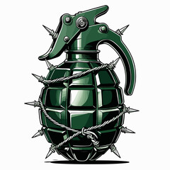 vector image of a spiked grenade