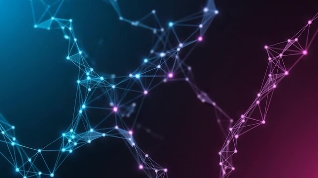Network Nexus: Intricate connections of light illuminate a vibrant abstract design, echoing the complex architecture of interconnected systems and technology.