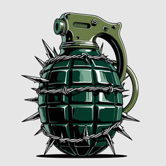vector image of a spiked grenade
