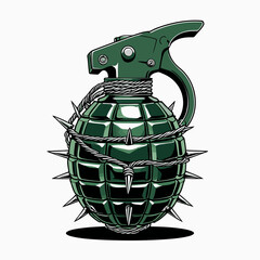 vector image of a spiked grenade