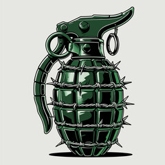 vector image of a spiked grenade