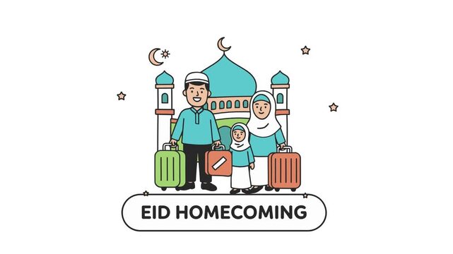 Mudik Homecoming Vector Video Illustration