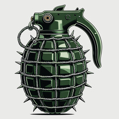 vector image of a spiked grenade
