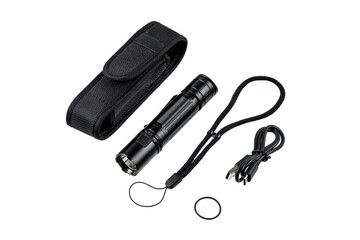 Tactical LED flashlight with holster set