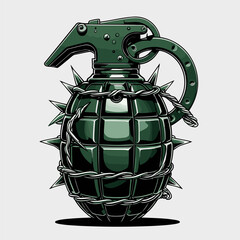 vector image of a spiked grenade