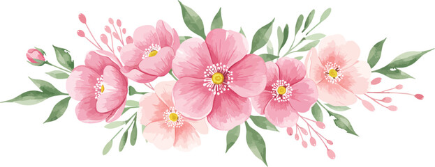 Fototapeta premium Beautiful pink peonies and greenery bouquet on white background
