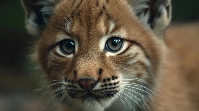 Babyluchs blickt aufmerksam