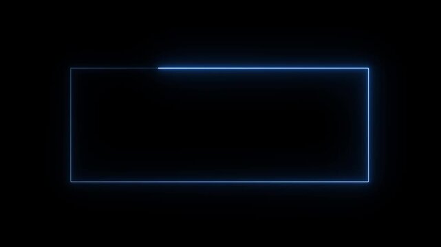 Animated rectangular light frame with moving line accents. Clean neon border loop for modern screen graphics. Minimal frame motion designed for overlay and background visuals. Frame, border.