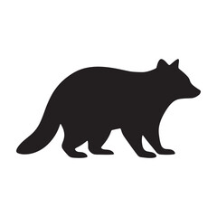 Fototapeta premium A black silhouette of a fox walking on a white background silhouette vector shilhoutte icon use as a symbol, web graphic design, and infographic icon