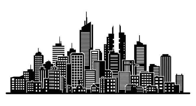 New York City skyline with iconic skyscrapers in a modern urban cityscape illustration