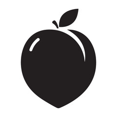 Fototapeta premium A simple black apple icon with a leaf on a white background silhouette vector shilhoutte icon use as a symbol, web graphic design, and infographic icon