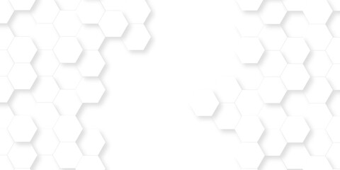 Fototapeta premium White abstract hexagonal paper background. Luxury White grid Pattern. Futuristic emboss honeycomb mosaic white background. geometric mesh cell texture. modern futuristic wallpaper.