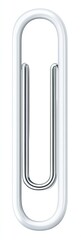 A detailed image of a simple, silver paperclip against a white background, highly detailed