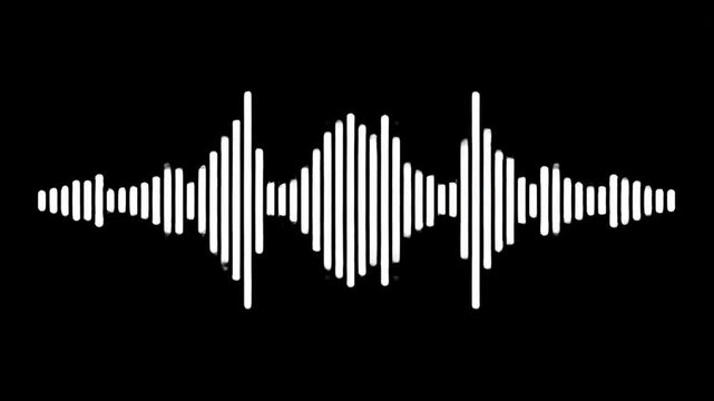 Audio Waveform Visualizations - Dynamic Sound Spectrum on Black Background.