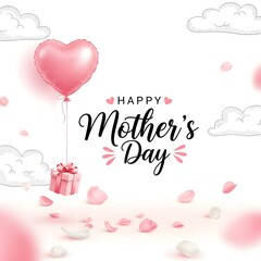 Soft Pink Heart Themed Happy Mother&rsquo;s Day Greeting