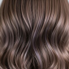 Naklejka premium Subtle Ash Brown Hair with Highlights - A Modern and Stylish Look.