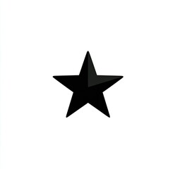 A single, black five-pointed star centered on a pristine white background
