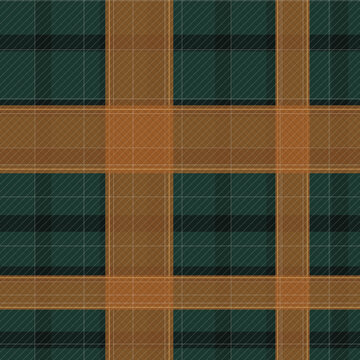 Green and brown tartan plaid pattern with intersecting lines
