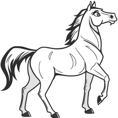 Obraz premium Majestic Horse Art Illustration on Clean White Background Vector