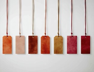 Hanging price tags in warm autumnal colors