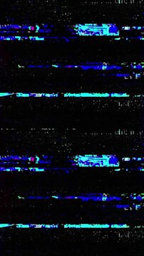 vertical animation of damaged tape error background, glitch vintage retro effect