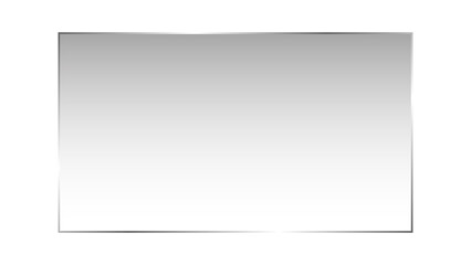 PNG transparent shiny rectangular glass plate with light glare and reflection 16:9 ratio clear glass panel showcase on a transparent background. Crystal glass screen for mockup and elegant designs.