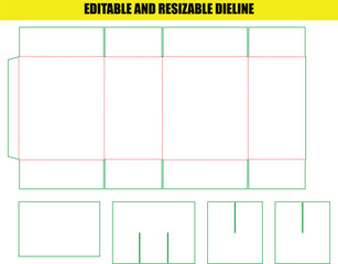 Printable Editable Resizable Die Line for Custom Folding Box Design