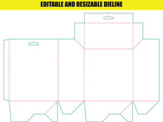 Printable Dieline Vector Layout for Customizable Folding Box Packaging Design Template