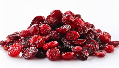 Dried Cranberries On White