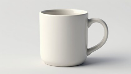 Fototapeta premium Creative white mug design showcase studio product photography minimalistic close-up modern aesthetic