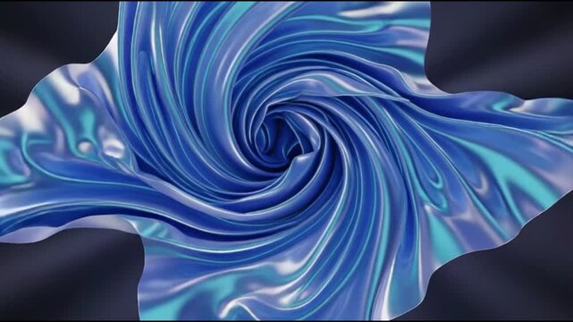 Swirling blue liquid forms a mesmerizing spiral pattern from a top-down viewpoint