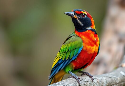 Close-up of a vibrant, colorful Baza bird in its natural habitat,  animal,  bird silhouette