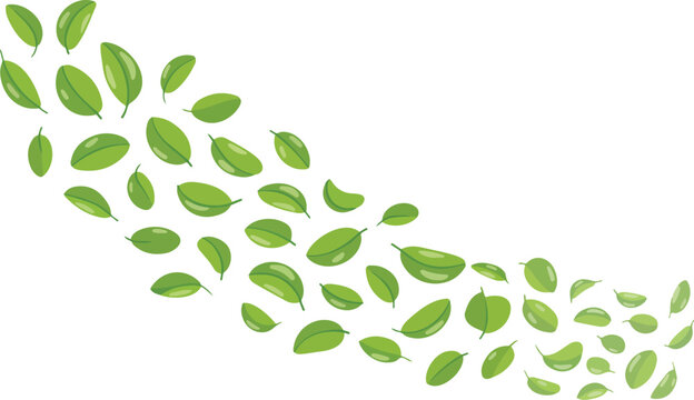 Green Leaves Seamless Pattern Fresh Botanical Nature Background