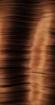Ultra slow motion shot of dark brown hair flowing in smooth, elegant waves, forming natural curves and motion. Captured at 1000 fps, revealing fine texture, shine, and fluid cinematic movement.