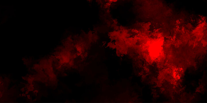 Dark red powder explosion cloud on black background. Abstract red and black grunge texture smoke. smoke fog misty texture overlay on dark black. paranormal red mystic smoke, clouds for movie.