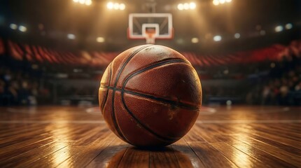 Obraz premium Basketball Going Through the Hoop, basketball hoop and net in the wind